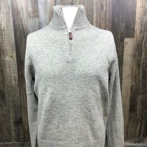 J. Crew Men's 1/4 Zip Lambs Wool Sweate Size M